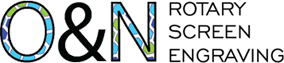 A letter n with blue and green pattern on it.