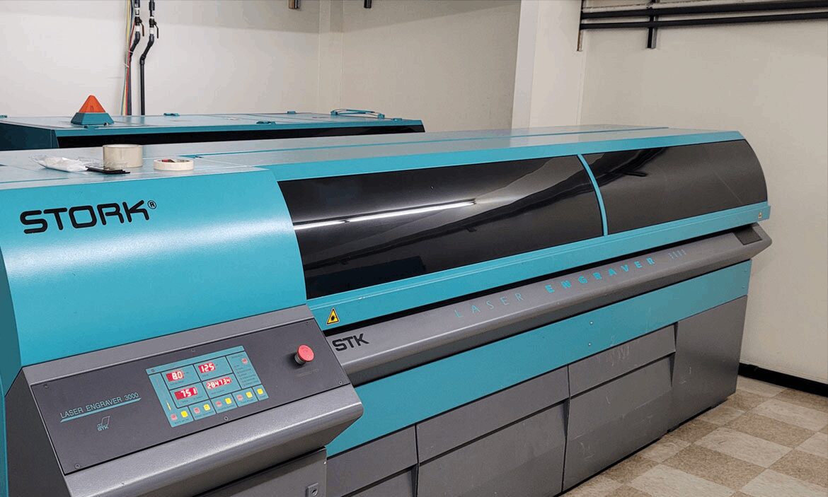 Rotary screen engraving equipment serving Vernon California textile printers