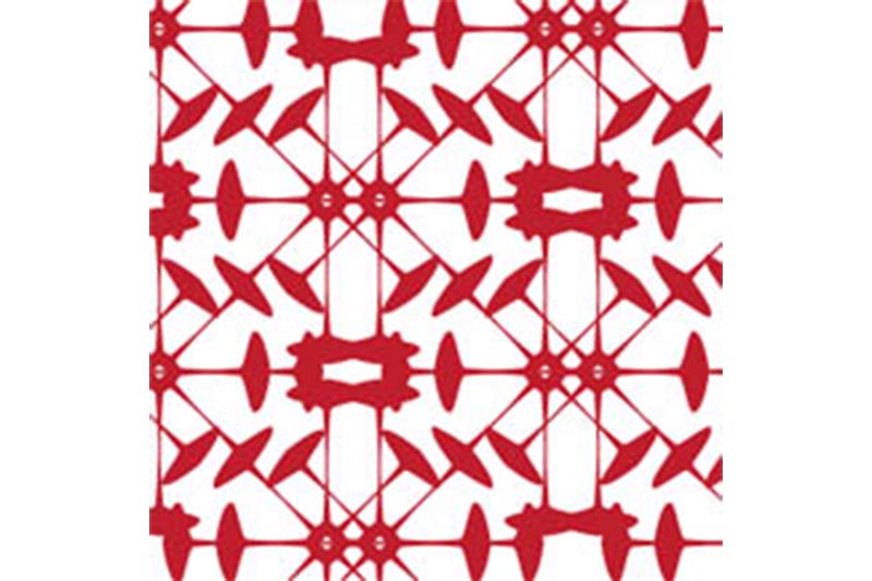 A red and white pattern with a design of crosses.