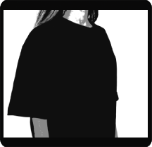 A picture of a person wearing a black tshirt with white background